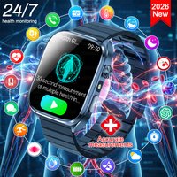 2026 New AI-Diagnosis Care Smartwatch Men ECG+PPG Accurate Uric Acid Blood Pressure Lipids Five organ Bluetooth Call Smartwatch