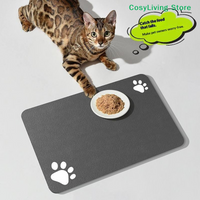 Home Pet Bowl With Backing Rubber Mat Non-Slip Quick-Dry Waterproof Diatomaceous Mud Absorbent Pet Placemat For Food And Water