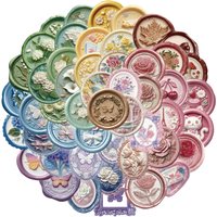 50PCS Creative Relief Seals PET Transparent Material Stickers DIY Decorative Phone Cases Notebook Personalized Stickers