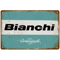 BianchiVintageCyclingTinSign Bianchi Vintage Cycling Tin Sign - Rustic Aluminum Wall Art, Man Cave Decor