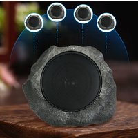 2026 Wireless Outdoor Rock Speaker with 1500mah Solar Powered for Patio Outside Garden BBQ Deck Pool Remote Control