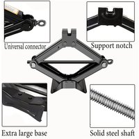 2 Ton Tonne Scissor Jack Lift Wind Up for Car Van Garage w/Crank Speed Handle