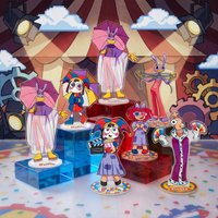 Cartoon Circus Themed Acrylic Stand Keychain Full Set Cute Jester Rabbit Character Desktop Decor Fans Gift