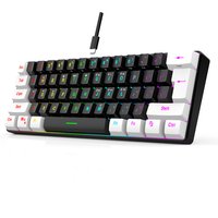 60% compact wired keyboard with 61 key membrane layout, RGB backlighting, ergonomic design, small and portable office computer