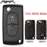 jingyuqin CE0523 CE0536 Flip Remote key Case Shell For Peugeot 107 207 307 307S 308 407 607 807 Fob HU83/VA2 Blade 2 Buttons