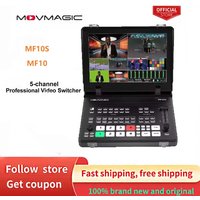 MOVMAGIC MF10S MF10 4KP60 5CH Professional Video Switcher SDI Input and output Video Mixer With 8 Layer Ability 10.1 Inch Screen