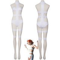 The Fifth Element Leeloo Cosplay Jumpsuits Sexy Ladies White Bodysuit Woman Strapless Lanyard Tights For Halloween Night Club
