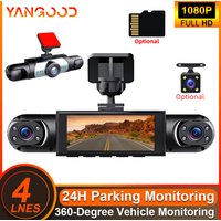 Yangood 4 Channel Dash Cam 360° FHD Front Rear Left Right G-Sensor Night Vision Loop Recording Motion Detection Blackbox