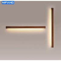 Minimalist Wooden Wall Lights LED Long Strip Design Room Background Wall Night Lamp for Bedroom Balcony Corridor Lighting