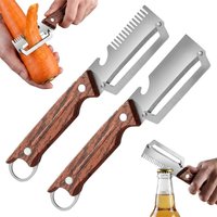 3 In 1 Vegetable Peeler/Grater/Bottle-Opener Ultra Sharpen Stainless Steel Blades Kitchen Cutting Tool Serrated Peelers Grater