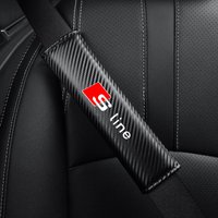 Car Safety Belt Cover Carbon Fiber Shoulder Strap Protector Mat Auto Accessories for Audi A3 A4 A5 A6 A7 A8 Q3 Q5 Q6 Q7 Q8 TT S5