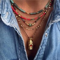 Personality Energy Jewelry Natural stone necklace with titanium steel accessories necklace Clothing matching for party travel