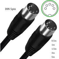 MIDI DIN 5Pin Male to Male Audio Extension Cable 5 Pin DIN Connector for Keyboard Speaker Mixer Beauty Machine0.5m 1m 1.5m 3m 5m