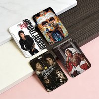 Singer Michael Jackson Plastic Slide Cover Lanyard Work ID Bag Bus Student Photo Idol Badge Card Holder Employee