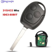 jingyuqin Remote ASK 315/433MHz With Chip ID63 40D for Ford Focus Fiesta Mondeo 2001-2007 C MAX Fusion Transit KA FO21