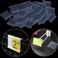 50PCS Price Tag Display Holders Merchandise Labels Glass Supermarket Retail Shelf Card Slot Pharmacy Label Display Sidebar