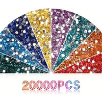 1000/Bag 5D Diamond Painted Beads, 20 Colors, 20,000 round Bright Diamonds, Missing Particles Can Be Replenished