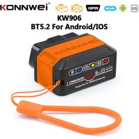KONNWEI KW906 Bluetooth 5.2 OBD2 Scanners ELM327 V1.5 OBDII Fault Diagnostic Tool for Android/IOS Code Reader