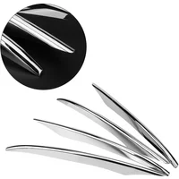4Pcs ABS Plastic Silver Car Front Fog Light Lamp Trim Strip Cover For Mercedes Benz E Class W213 2016-2018 Car Accessories
