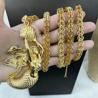 Animal Pattern Pendant with 80cm Chain Gold Plated Copper Necklace For Women Men Fashion Jewelry Daily Wear Anniversary Gifts