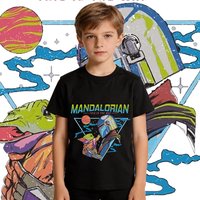 Star Wars The Mandalorian Grogu Print Kids Cotton T Shirt Boys Girls Casual Soft Breathable Daily Wear