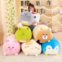 25CM Soft Animal Cartoon Pillow Cushion Cute Fat Dog Cat Totoro Penguin Pig Frog Plush Toy Stuffed Lovely kids Birthyday Gift