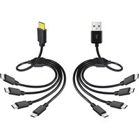 50cm USB-C to Type-C Multiple Charging Cord 20cm USB to 4 in 1 Micro USB Splitter Adapter Cable 5V 4 Port Type C Splitter Cable