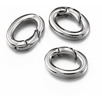 2pcs/1pc Stainless Steel Spring Lobster Clasp Oval Connector for Keychain Keyring Polishing Ring Carabiner Jewelry Making DIY