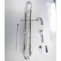High Grade Cupronickel Body Nickel / Silver Plated Bb Tone Contrabass Metal Clarinet