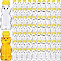 8 Unzen Plastik-Bärenhonigflasche, Honig-Quetschflasche mit Klappdeckel, Bären-Saftflasche Trinkbecher