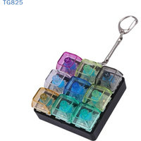 【AN】Button Keycap Keychain 9 Keys Keyboard Decompression Toys DIY Keyboard Keychain Toys For Adult Gifts To Relief Pass Time