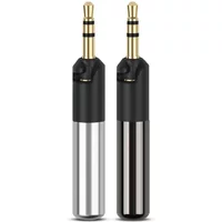 2.5mm Jack Plug Connectors 3 Poles Male 3/32" For ATH-R70X M50X M40X Headphone Audio Jacks Gold Plated Solder 4mm Wire Hole