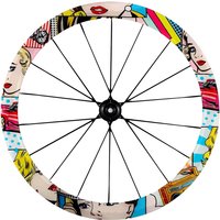 AliExpress NONE Vintage Pop Art Road Bike Rim Stickers, Cartoon Comic Style Wheel Vinyl Decals for Bike Custom