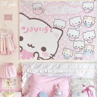 Super Cute Kitten Tapestries, Adorable Bedroom And Dormitory Bedside Decoration, Indoor Wall Tapestries, Home Decoration