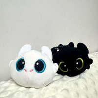 Toothless Dragon Black White Figure Set, Cartoon Animal Doll Toy, Birthday Gift Holiday Present Hot Sale