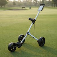 Foldable Golf Push Trolley Portable 3 Wheel Golf Trolley Sports Gear Foot Brake Stability Rods for Golfers