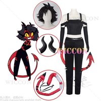Helluva Sexy Cos Boss Millie Cosplay Costume Outfit Full Suit Halloween Costumes Tails Horns Wig Roleplaying Set Uniform