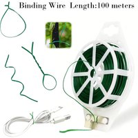 1-3pcs 100M Garden Strapping Wire Flexible Binding Plant Iron Bundle Wire Flower Climbing Support Cable String Bamboo Cane Wrap