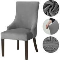 Velvet Elastic Dining Chair Cover, Stretch Spandex High Back Slipcover, Removable Protector for Banquet Home Decor
