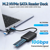 M.2 NVMe SATA Reader M.2 SSD to USB A C Reader Adapter for M/ B M Key SSD Drives Dock Base Full Size 22110/2280/2260/2242/2230