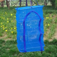 4-Layers Drying Fishing Net Foldable Hanging Vegetable Fish Dishes Dryer Bag Hanger Fish Fishing Flowers Buds Plants Organizer