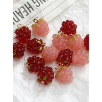 SG11 15*11mm 2pcs/lots Simulation Raspberry Beads Galss Beads Pendant Necklace Earring Phone Bracelet DIY Making Beads Women