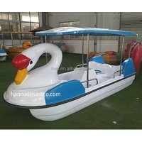 Swan Design Fiberglass Pedal Boat with Sunshade for Amusement Park Water Ride