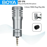 BOYA BY-P4 Mini 3.5mm TRRS Plug Play Condenser Microphone for PC Smartphone Android Laptop Streaming Youtube Video Recording BOYA BY-P4 Mini 3.5mm TRRS Plug Play Condenser Microphone for PC Smartphone Android Laptop Streaming Youtube Video Recording