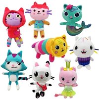 Newest 8 Stlyes Gabby Dollhouse Plush Toy Mercat Cartoon Stuffed Animals Mermaid Cat Plushie Doll Kids Birthday Christams Gifts