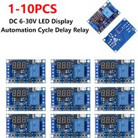 XCW DC 6-30V Support Micro USB 5V LED Display Automation Cycle Delay Timer Switch Off Delay Time Relay 6V 9V 12V 24V 1/5/10/20