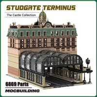Studgate Terminus MOC Blocks Building Train Terminal Model Station City Architecture Technology Bricks Collection Toy Xmas Gifts