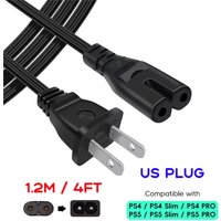Power Cable for Xbox, PlayStation5 & 4, Works with Xbox, PS5 / Pro / Slim, PS4 / Pro / Slim, US, UK, EU Standard Plug Available