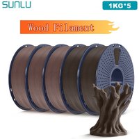 SUNLU 5KG Real Wood Fiber Wood PLA Filament 1.75MM 1kg Spool Neatly Wound PLA 3D Printer Filament Fit Most FDM 3D Printers