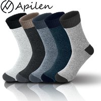 APILEN 5 Pairs Winter Men Socks Business New Classical Thermal Warm Thickened Retro Snow Casual Socks
